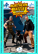 Szene aus „Aggression“ – Northern Dogs Comic-Panel mit Trainern und aggressiven Hunden beim Stadttraining.
